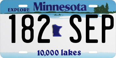 MN license plate 182SEP