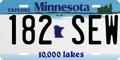 MN license plate 182SEW