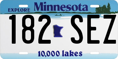 MN license plate 182SEZ