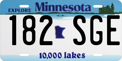 MN license plate 182SGE