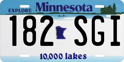 MN license plate 182SGI