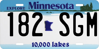 MN license plate 182SGM