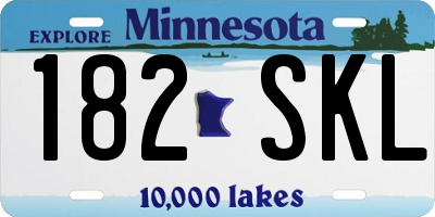 MN license plate 182SKL