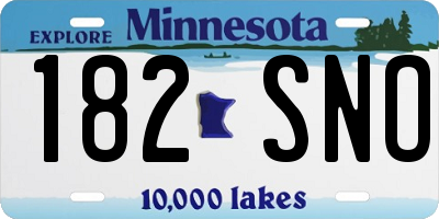 MN license plate 182SNO