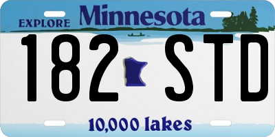 MN license plate 182STD