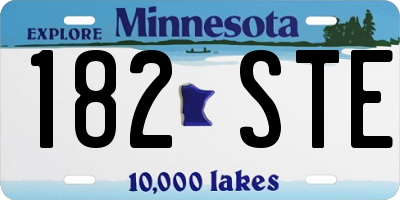 MN license plate 182STE