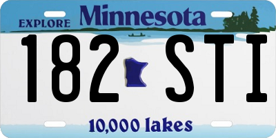 MN license plate 182STI
