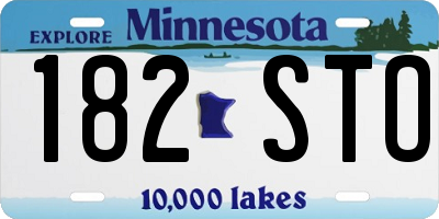 MN license plate 182STO