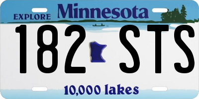 MN license plate 182STS