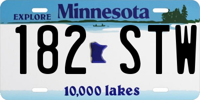 MN license plate 182STW