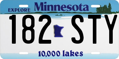 MN license plate 182STY