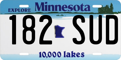 MN license plate 182SUD