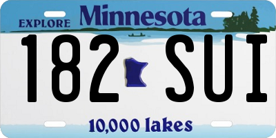 MN license plate 182SUI