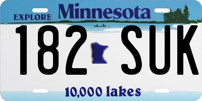 MN license plate 182SUK
