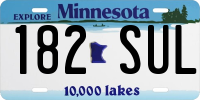 MN license plate 182SUL