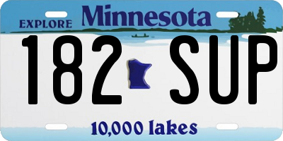 MN license plate 182SUP