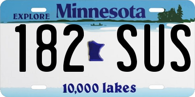 MN license plate 182SUS