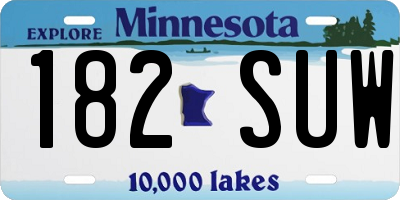 MN license plate 182SUW