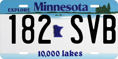 MN license plate 182SVB