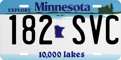 MN license plate 182SVC