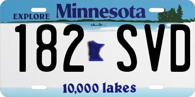 MN license plate 182SVD