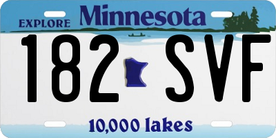 MN license plate 182SVF