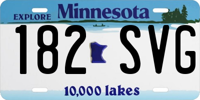 MN license plate 182SVG