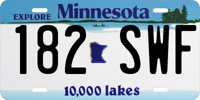 MN license plate 182SWF