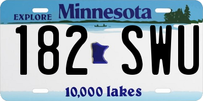 MN license plate 182SWU