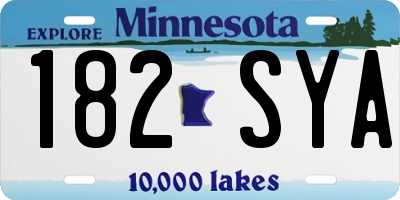 MN license plate 182SYA