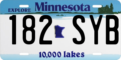 MN license plate 182SYB