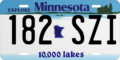 MN license plate 182SZI