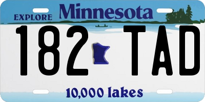 MN license plate 182TAD
