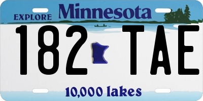 MN license plate 182TAE