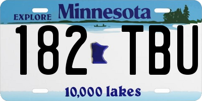MN license plate 182TBU
