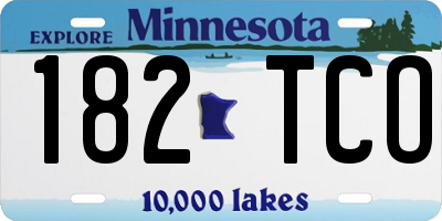 MN license plate 182TCO