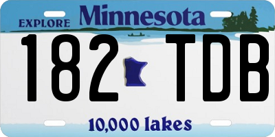 MN license plate 182TDB