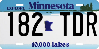 MN license plate 182TDR
