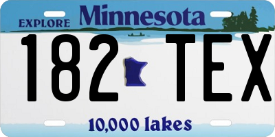 MN license plate 182TEX