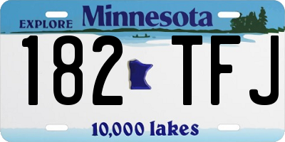 MN license plate 182TFJ