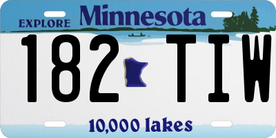 MN license plate 182TIW