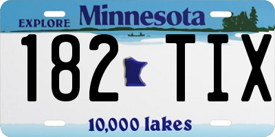 MN license plate 182TIX