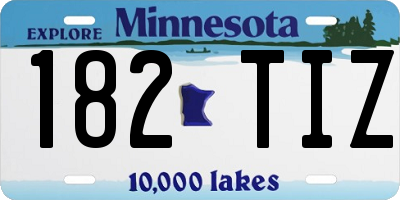 MN license plate 182TIZ