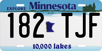 MN license plate 182TJF