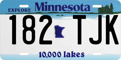 MN license plate 182TJK