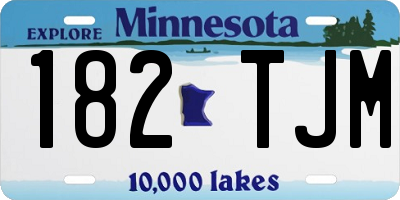 MN license plate 182TJM