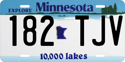 MN license plate 182TJV