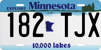 MN license plate 182TJX