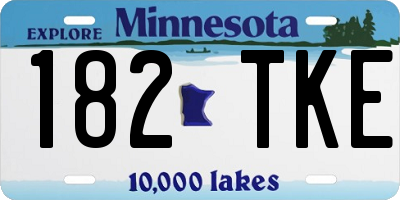 MN license plate 182TKE
