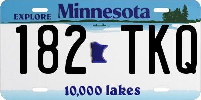 MN license plate 182TKQ